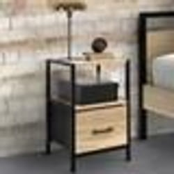 IDMARKET Lot de 2 tables de chevet UTAH 1 tiroir et 1 niche