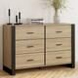 IDMARKET Commode 6 tiroirs ONYX 115 cm bois et noir