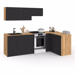 À la recherche d'une cuisine complète au coloris bois et noir de 400 cm pour meubler votre intérieur ? Optez sans attendre po ...