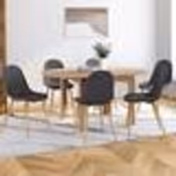 IDMARKET Lot de 6 chaises scandinaves DAPHNE en tissu gris foncé pour salle à manger
