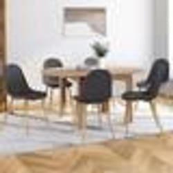 IDMARKET Lot de 6 chaises scandinaves DAPHNE en tissu gris foncé pour salle à manger
