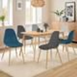 IDMARKET Lot de 6 chaises scandinaves DANI mix color blanc gris clair bleu x2 gris foncé x2