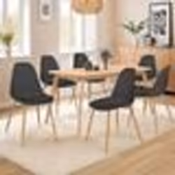IDMARKET Lot de 6 chaises scandinaves DANI noires pour salle à manger