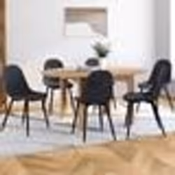 IDMARKET Lot de 6 chaises DALI en velours gris foncé pour salle à manger