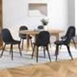 IDMARKET Lot de 6 chaises DALI en velours gris foncé pour salle à manger