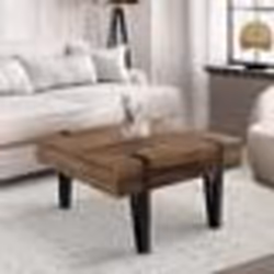 IDMARKET Table basse carrée AUSTRIA 1 tiroir bois pied épingle