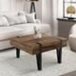IDMARKET Table basse carrée AUSTRIA 1 tiroir bois pied épingle