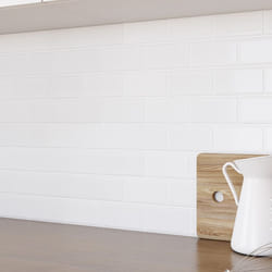 IDMARKET Crédence adhésive murale effet carrelage métro blanc 10 pcs 30x30 cm