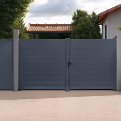 IDMARKET Portail battant 302 x 160 cm en aluminium gris anthracite