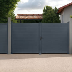 IDMARKET Portail battant 302 x 160 cm en aluminium gris anthracite