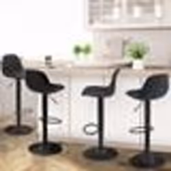 IDMARKET Lot de 4 tabourets de bar KARL design noir pied noir