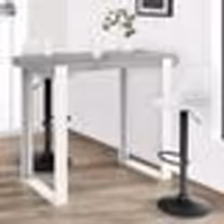 IDMARKET Table haute de bar PHOENIX effet béton et blanc 113 cm