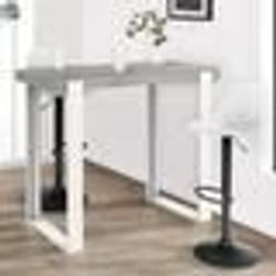 IDMARKET Table haute de bar PHOENIX effet béton et blanc 113 cm