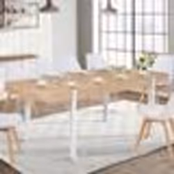 IDMARKET Table à manger rectangle AUSTRIA 10 personnes bois pieds épingle blanc 200 cm