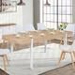 IDMARKET Table à manger rectangle AUSTRIA 10 personnes bois pieds épingle blanc 200 cm