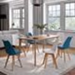 IDMARKET Lot de 6 chaises scandinaves SARA mix color bleu canard x3 et blanc x3