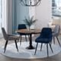 IDMARKET Lot de 4 chaises THALYA en velours mix color bleu x2 gris clair gris foncé avec accoudoirs