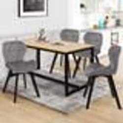 IDMARKET Lot de 4 chaises ROBINE en velours gris clair pieds noirs