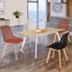 IDMARKET Lot de 4 chaises MANDY mix color noir terracotta x2 et beige