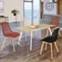 IDMARKET Lot de 4 chaises MANDY mix color noir terracotta x2 et beige