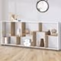 IDMARKET Étagère à double position TANIA bois imitation blanc et hêtre L 161 cm