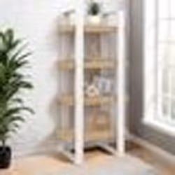 IDMARKET Etagère 4 niveaux PHOENIX bois et blanc