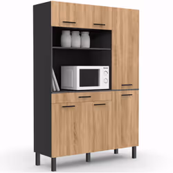 Choisissez le buffet de cuisine CINA au design tendance et moderne pour aménager votre intérieur. Sa structure noire et ses p ...