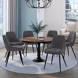 IDMARKET Lot de 6 chaises THALYA en velours gris foncé avec accoudoirs