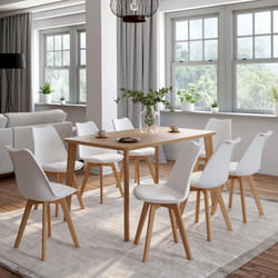 IDMARKET Lot de 8 chaises de salle à manger SARA scandinaves blanc