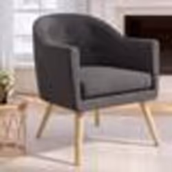 IDMARKET Fauteuil scandinave OLAN cabriolet en tissu gris anthracite