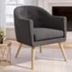 IDMARKET Fauteuil scandinave OLAN cabriolet en tissu gris anthracite
