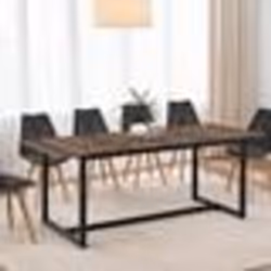 IDMARKET Table à manger extensible rectangle HAWKINS 6-10 personnes bois foncé 160-200 cm