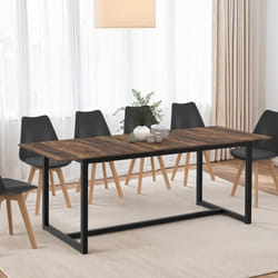 Table à manger rectangle extensible - IDMARKET - HAWKINS - Bois vieilli et noir - 6-10 personnes - 160-200 cm