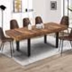 IDMARKET Table à manger extensible rectangle PHOENIX 4-8 personnes bois plateau HAWKINS 160-200 cm