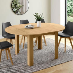 Table à manger ronde extensible - IDMARKET - DONA - Bois - 4-8 personnes - 110-150 cm