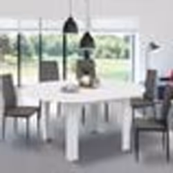 IDMARKET Table à manger extensible ronde DONA 4-8 personnes blanc 110-150 cm