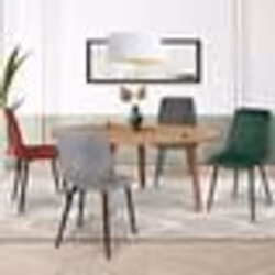 IDMARKET Lot de 4 chaises MILA en velours mix color vert gris clair gris foncé bordeaux