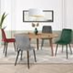 IDMARKET Lot de 4 chaises MILA en velours mix color vert gris clair gris foncé bordeaux