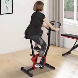 IDMARKET Vélo dappartement à résistance réglable selle ajustable et écran LCD multifonction