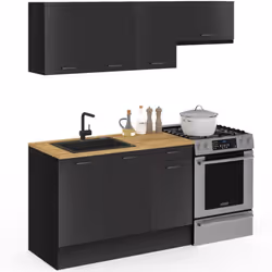 Description générale Fonctionnelle et pratique, la cuisine SUBTIL 180 cm vous permet de moduler les éléments selon vos besoin ...