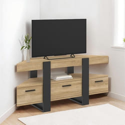 IDMARKET Meuble TV 110 cm dangle PHOENIX avec tiroir bois et noir