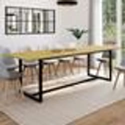 IDMARKET Table à manger extensible rectangle DETROIT 8-12 personnes design industriel 200-250 cm