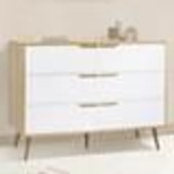 IDMARKET Commode 6 tiroirs HELSINKI 115 cm scandinave bois et blanc