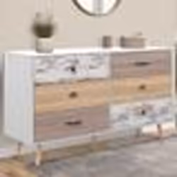 IDMARKET Commode 6 tiroirs BAHIA XXL 140 cm scandinave