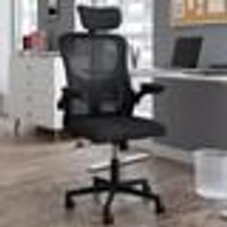 IDMARKET Fauteuil de bureau JAMES ergonomique en toile respirante et appui-tête avec roulettes noir