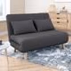 IDMARKET Canapé convertible ROMEO lit dappoint 2 places 120 x 190 cm tissu gris anthracite