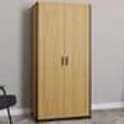 IDMARKET Armoire 2 portes DETROIT penderie 80 cm avec étagères rangement maxi capacité