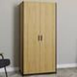 IDMARKET Armoire 2 portes DETROIT penderie 80 cm avec étagères rangement maxi capacité