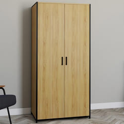 IDMARKET Armoire 2 portes DETROIT penderie 80 cm avec étagères rangement maxi capacité design industriel