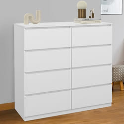 IDMARKET Commode 8 tiroirs TOMI 110 cm bois blanc